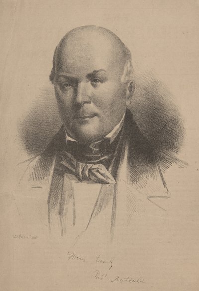 Thomas Nuttall, Lithographie von L.N. Rosenthal, 1860 von M. S. Parker